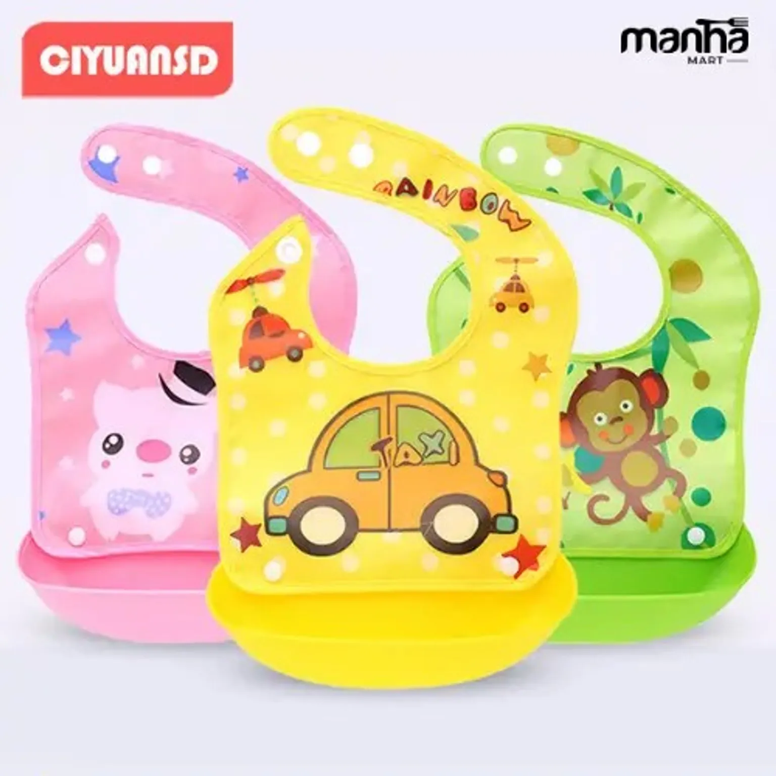 Baby Feeding Plastic Bibs