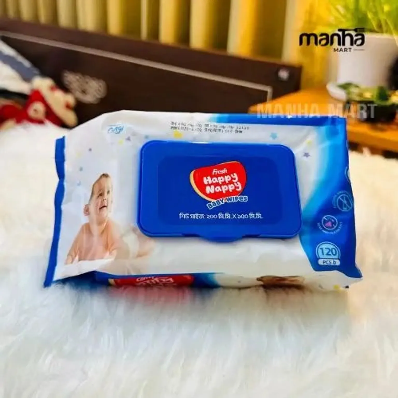 Fresh Happy Nappy Baby Wet Wipes – 120 Pcs