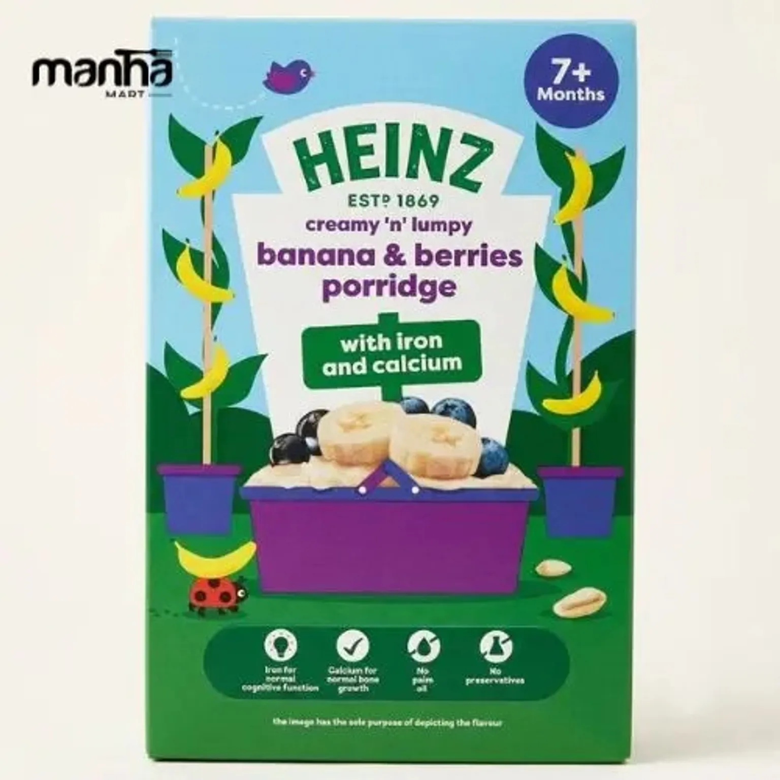 Box Heinz Banana & Berries Porridge 7+ Months 200gm Buy Online in Bangladesh