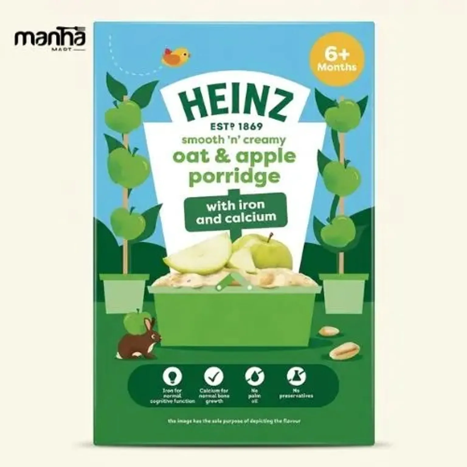 Box Heinz Oat and Apple Nutritious Cereal For Porridge 6+ Months 125gm