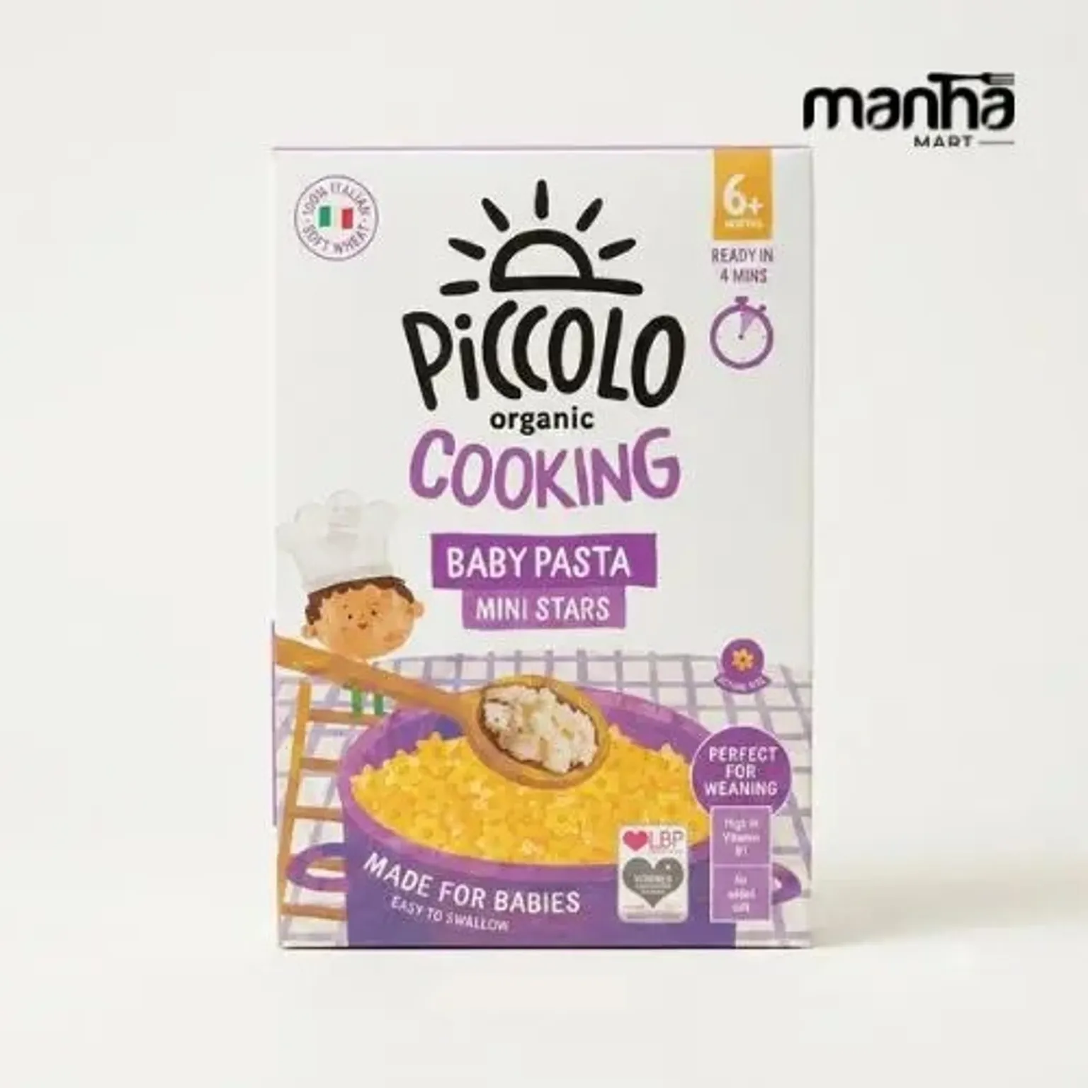 Piccolo Organic Cooking Baby Pasta Mini Stars 300g