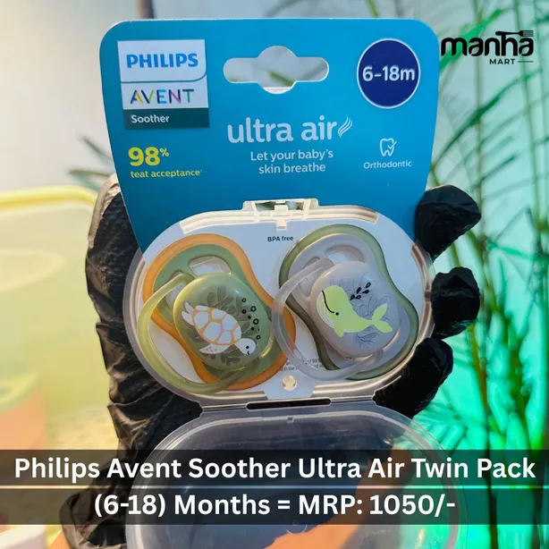 Philips Avent Soother Ultra Air Twin Pack (6-18) Months