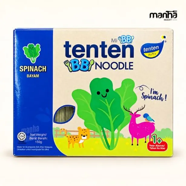 Tenten Baby Noodles Spinach Bayam 150g – 1+ Years