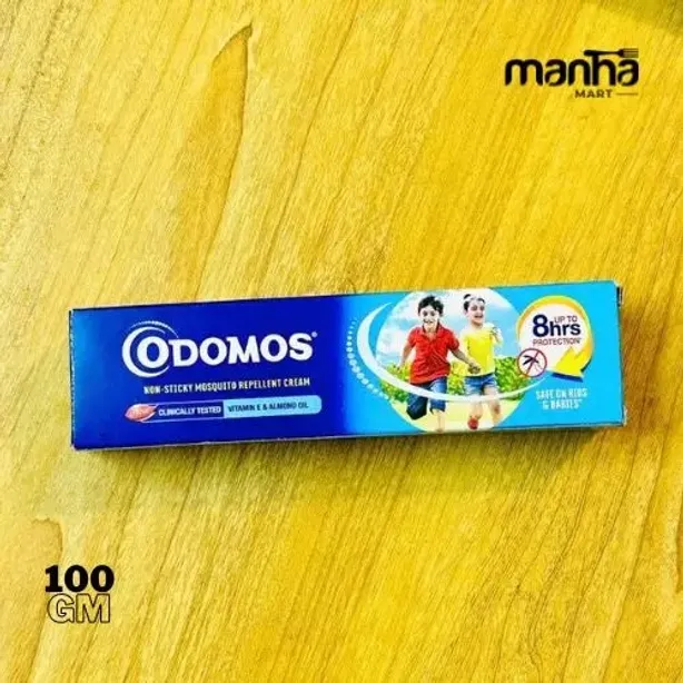 Odomos Non-Sticky Mosquito Repellent Cream With Vitamin E & Almond - 100 Gm