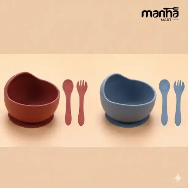 Silicone Baby Bowl & Spoon Set – Baby Feeding Accessories
