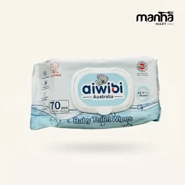 Aiwibi Australia Baby Toilet Wipes 70pcs | Baby Hygiene Wipes | Manha Mart