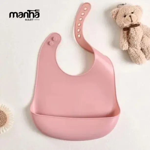 Premium Silicone Baby Bib | High Quality Solid Color Feeding Bib