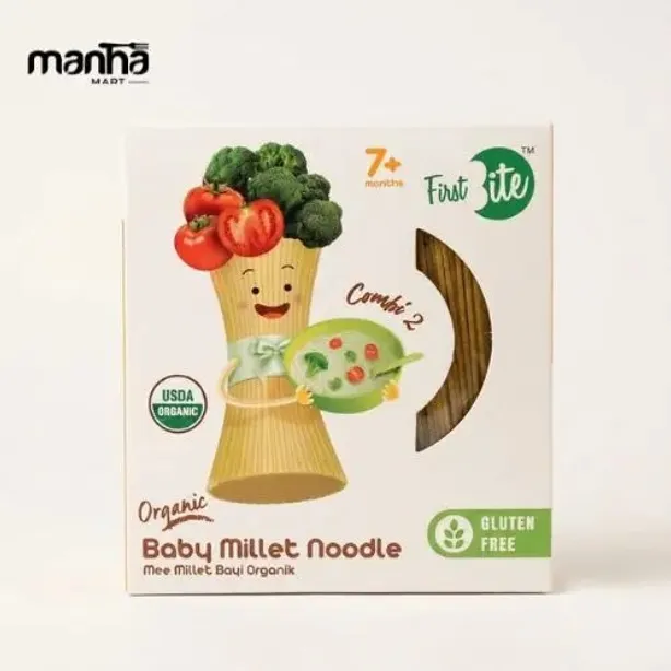 First Bite Organic baby Millet Noodle Combi 2 Broccoli & Tomato Flavoured for 7+ Months 180g