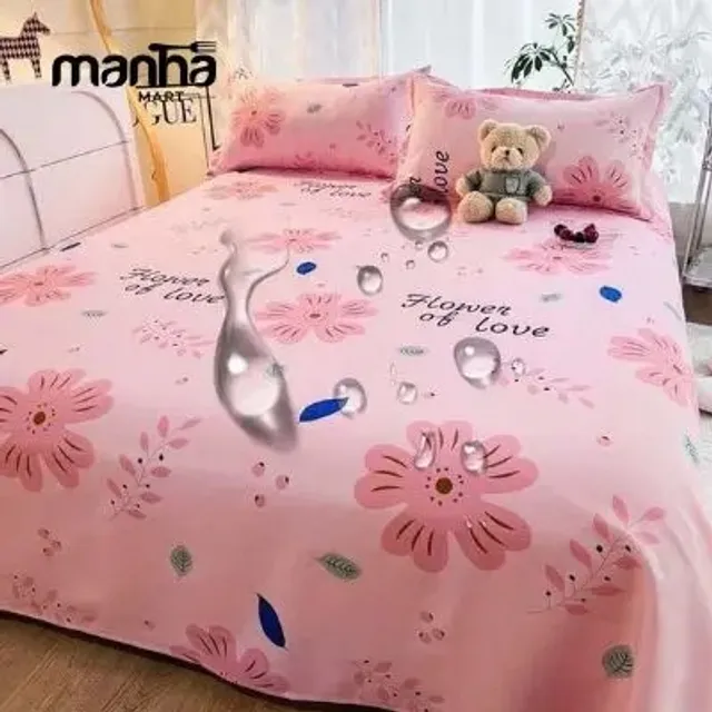বালিশ কভার ছাড়া ওয়াটারপ্রুফ বেডশীট  (Pink) Premium Waterproof Bed Sheet 8×7.3 ft – China Imported | Cotton-Soft & Protective Layer